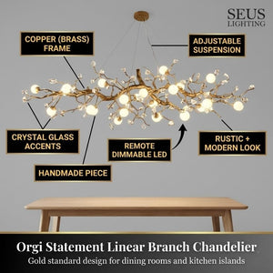 Orgi Statement Linear Branch Chandelier Seus Lighting