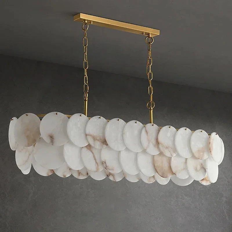Ovela Linear Alabaster Chandelier  Seus Lighting