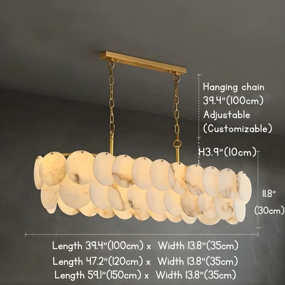 Ovela Linear Alabaster Chandelier  Seus Lighting