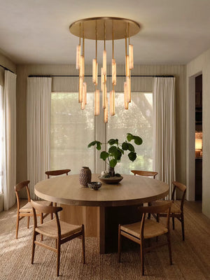 Palix Marble and Brass Chandelier Seus Lighting