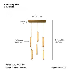Palix Marble and Brass Chandelier Seus Lighting