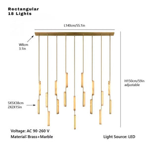 Palix Marble and Brass Chandelier Seus Lighting