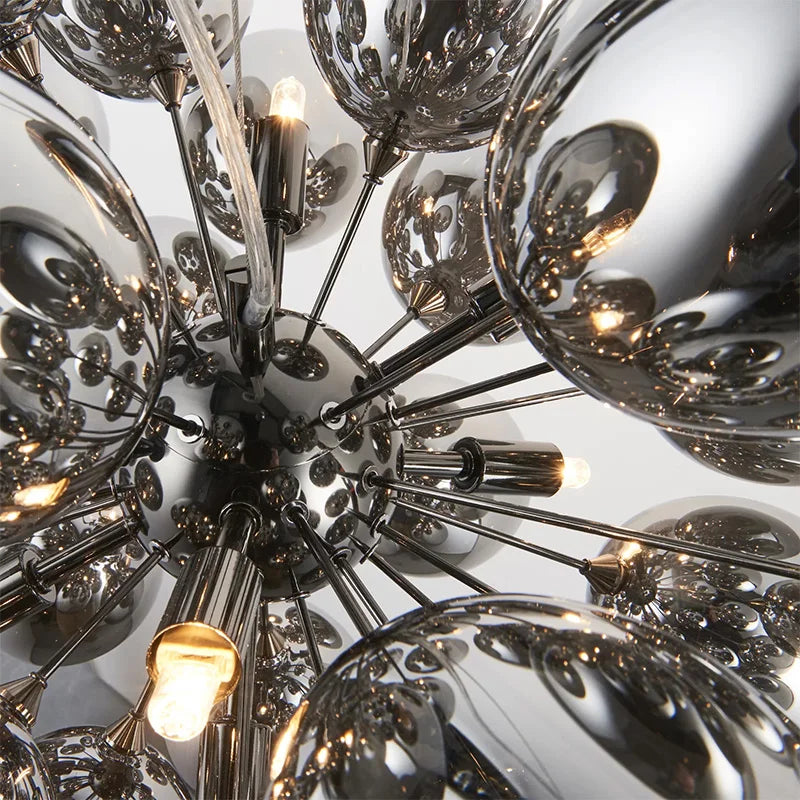 Pearl Black Glass Grape Chandelier - Pendant Light Seus Lighting