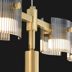 Peli Modern Linear Kitchen Island Chandelier Black&Gold Seus Lighting