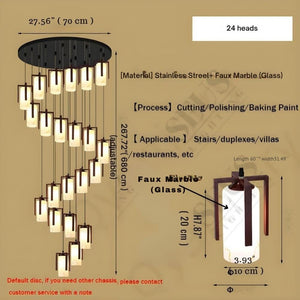Polin Modern Faux Marble Stair Chandelier Seus Lighting