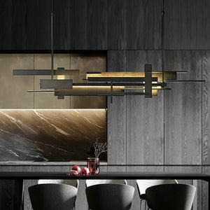 Postmodern Black Metal Chandelier Seus Lighting