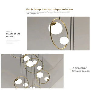 Postmodern Ring Pendant Light for Staircase Seus Lighting