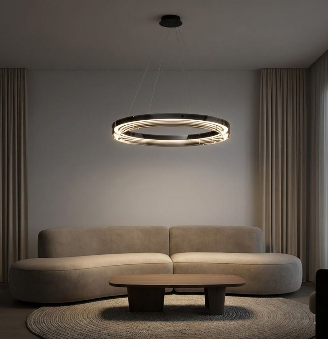 Qyra Contemporary Circular LED Chandelier Seus Lighting