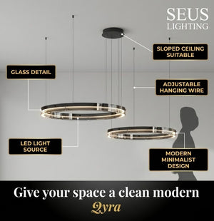 Qyra Contemporary Circular LED Chandelier Seus Lighting