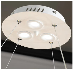 Round Feather Chandelier - White & Pink & Gray & Yellow Seus Lighting