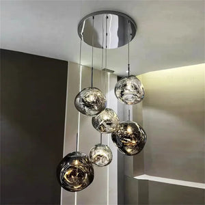 Ruby Contemporary Bubble Glass Pendant Chandelier Seus Lighting