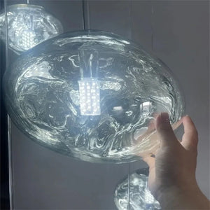 Ruby Contemporary Bubble Glass Pendant Chandelier Seus Lighting