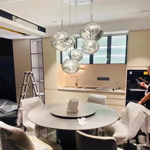 Ruby Contemporary Bubble Glass Pendant Chandelier Seus Lighting