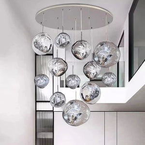 Ruby Contemporary Bubble Glass Pendant Chandelier Seus Lighting