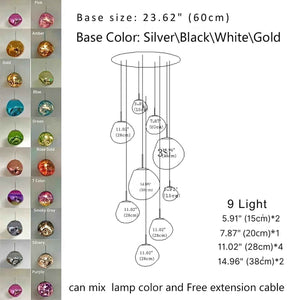 Ruby Contemporary Bubble Glass Pendant Chandelier Seus Lighting