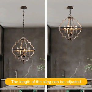 Rustic Metal Chandelier Lighting 4 Lights Seus Lighting