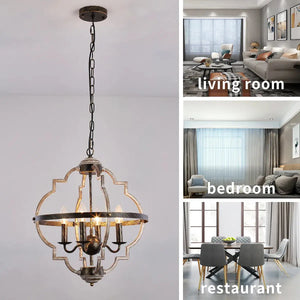 Rustic Metal Chandelier Lighting 4 Lights Seus Lighting