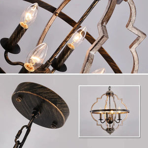 Rustic Metal Chandelier Lighting 4 Lights Seus Lighting