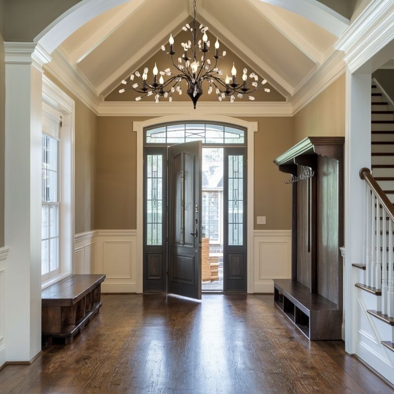 Entryway Rustic Wrought Iron Chandeliers 12 Lights