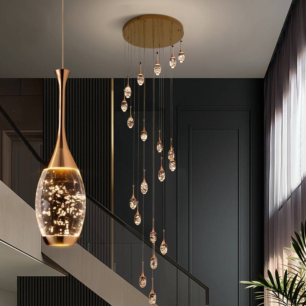 Setya Long Drop Crystal Chandelier  Seus Lighting