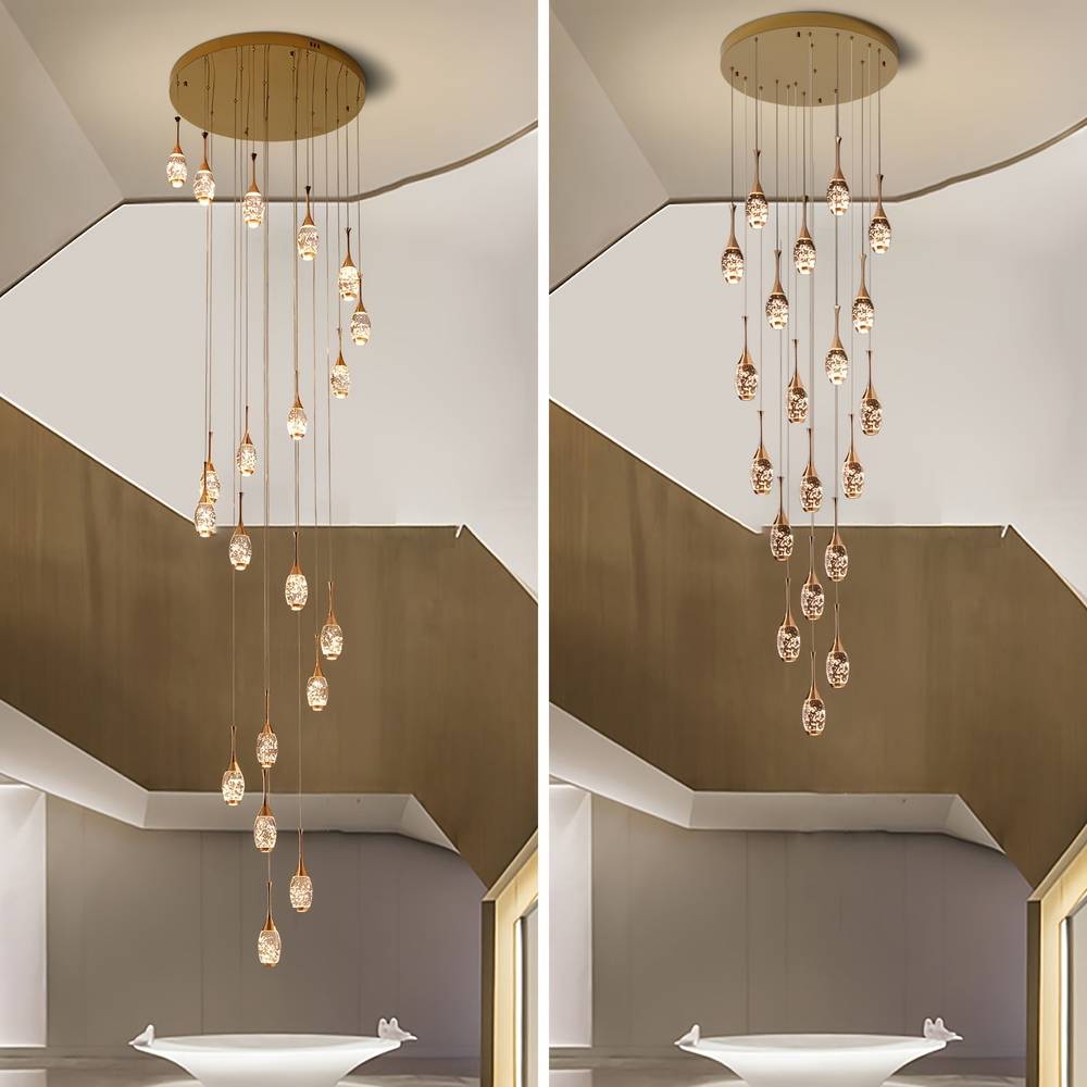 Setya Long Drop Crystal Chandelier  Seus Lighting