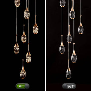 Setya Long Drop Crystal Chandelier Seus Lighting