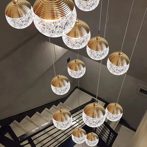 Gold/Silver Large Crystal Chandelier For Foyer - 3 Lights / Gold / Cold White - Led Chandeliers