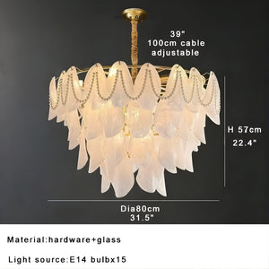 Sina 4 Tier Glass Pendant Chandelier Seus Lighting