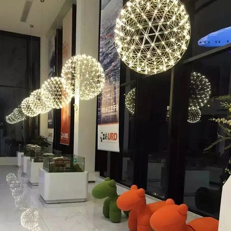 Spark Ball Stainless Steel Pendant Light Seus Lighting