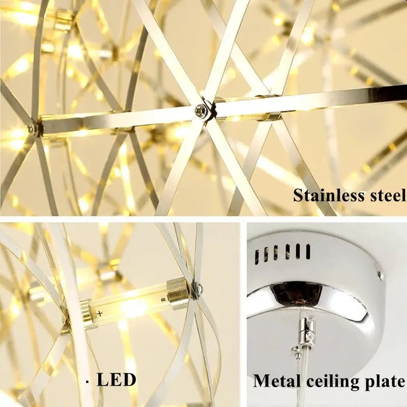 Spark Ball Stainless Steel Pendant Light Seus Lighting