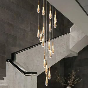Spiral Raindrop Staircase Ceiling Lighting Seus Lighting