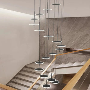 Spiral Round Scandinavian Chandelier for Staircase Seus Lighting