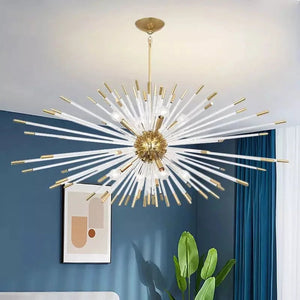 Sputnik Gold Crystal Dandelion Chandelier Seus Lighting