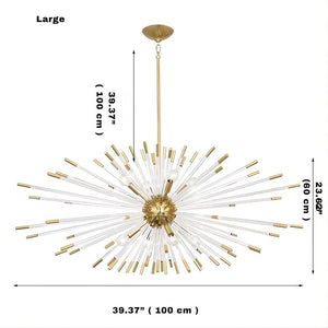 Sputnik Gold Glass Dandelion Chandelier Seus Lighting