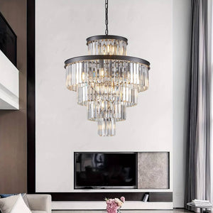 Taya Small Crystal Entryway Chandelier Black-φ23.6-H27.56 Seus Lighting