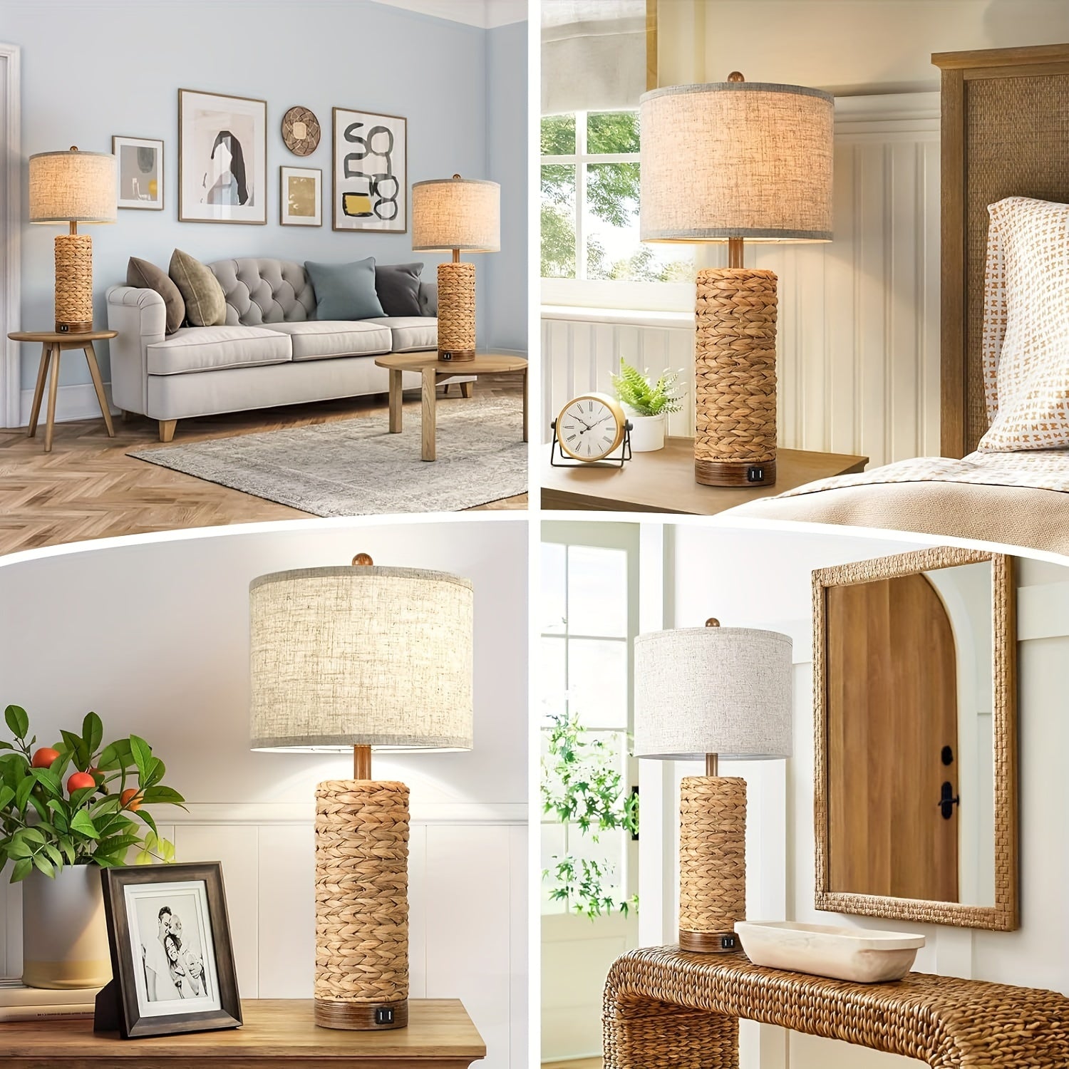 Tena Rattan Table Lamp Seus Lighting