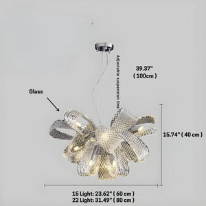Teny Luxury Chrome and Glass Chandelier Seus Lighting