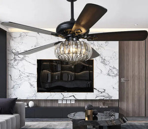 Tulis 52 Inch Chandelier Ceiling Fan With Light Seus Lighting