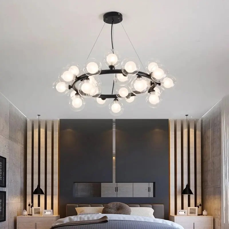 Violet Glass Bubble Chandelier Seus Lighting