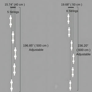 White Multi Globe Pendant Light for Staircase & High Ceiling Seus Lighting