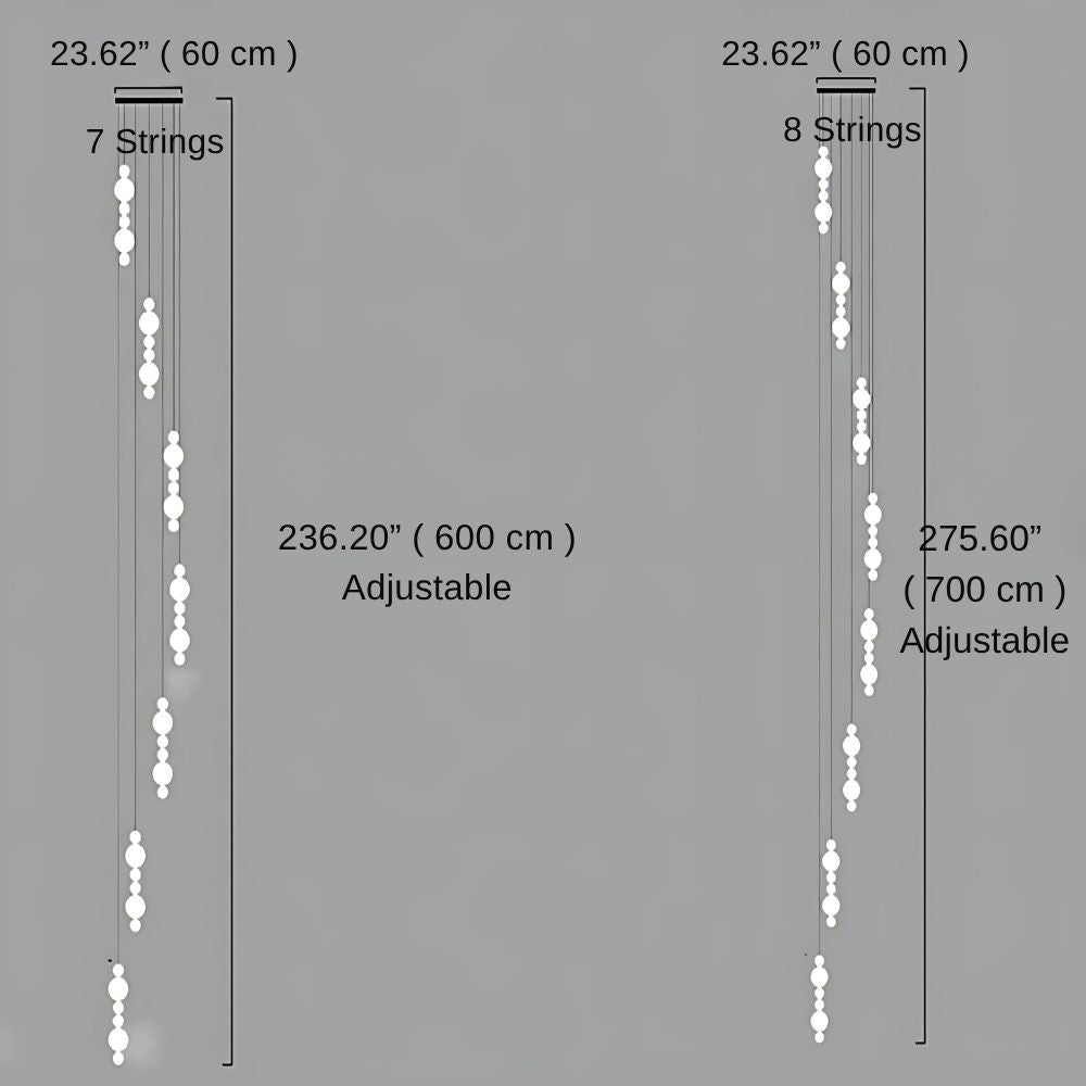 White Multi Globe Pendant Light for Staircase & High Ceiling  Seus Lighting