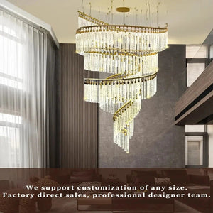 Zaira Spiral Crystal Chandelier Seus Lighting