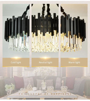 Zen Modern Gold Crystal Chandelier Seus Lighting