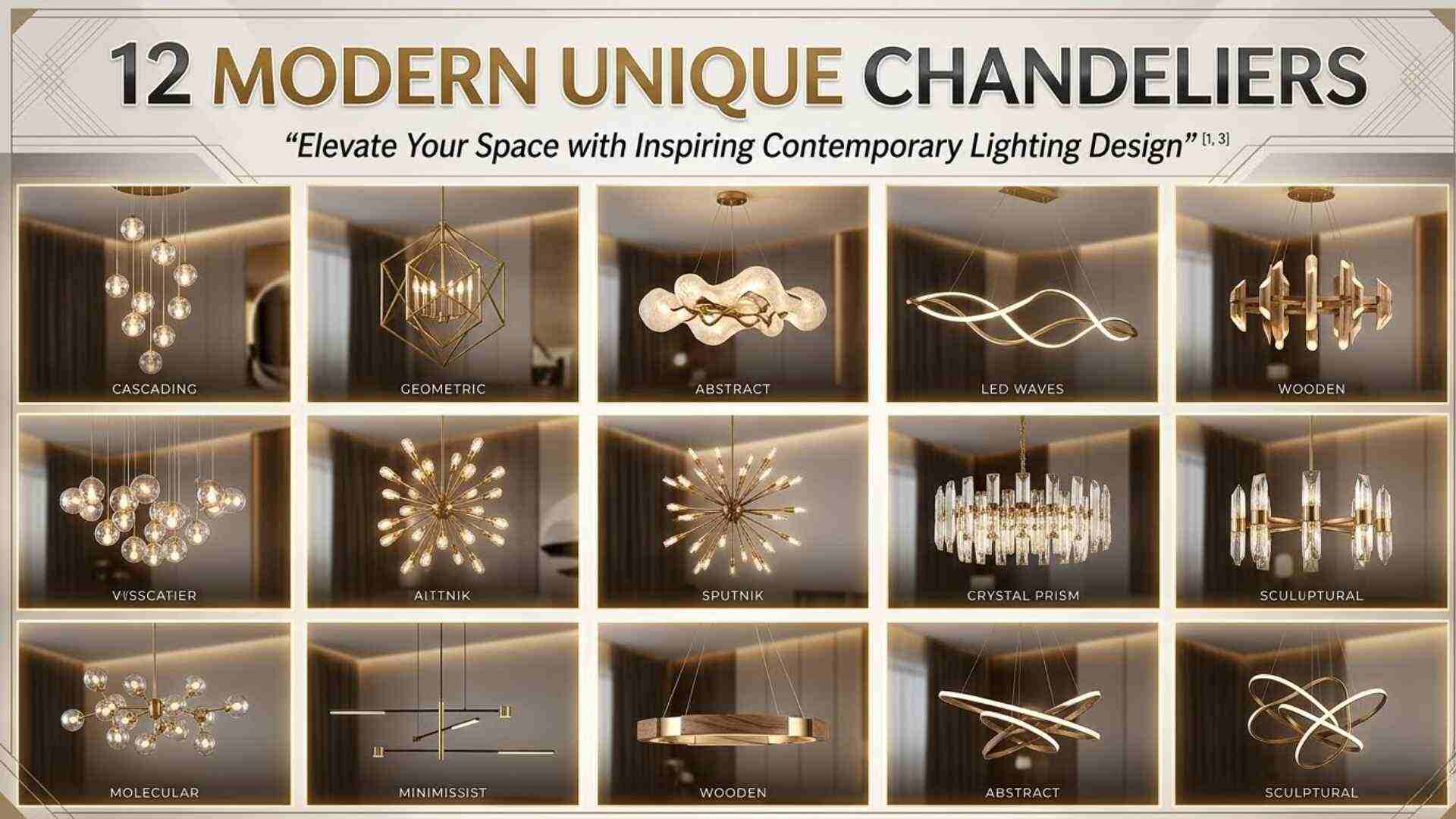 12 Modern Unique Chandeliers Worth Considering for Living Rooms, Dining Rooms, and Foyers
