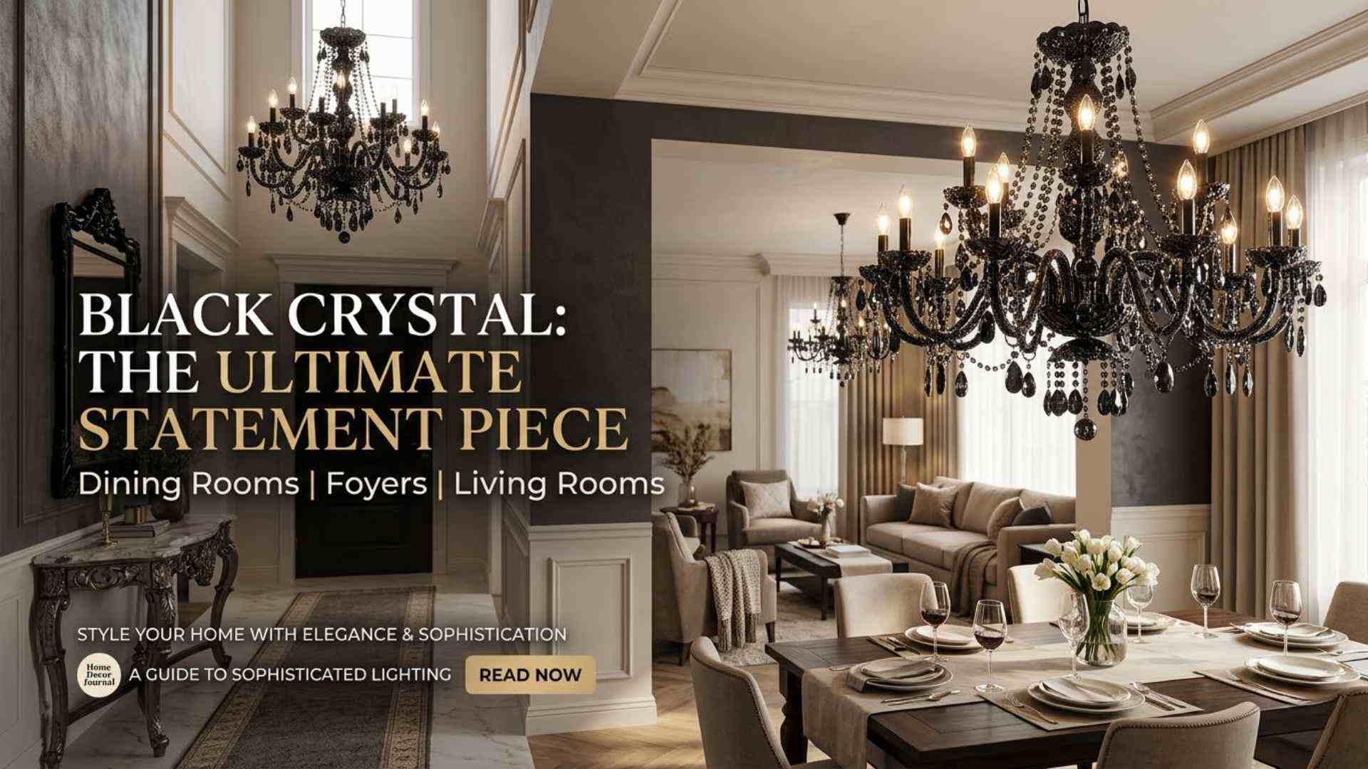 Black Crystal Chandeliers: When They Work Best in Dining Rooms, Foyers, and Living Rooms