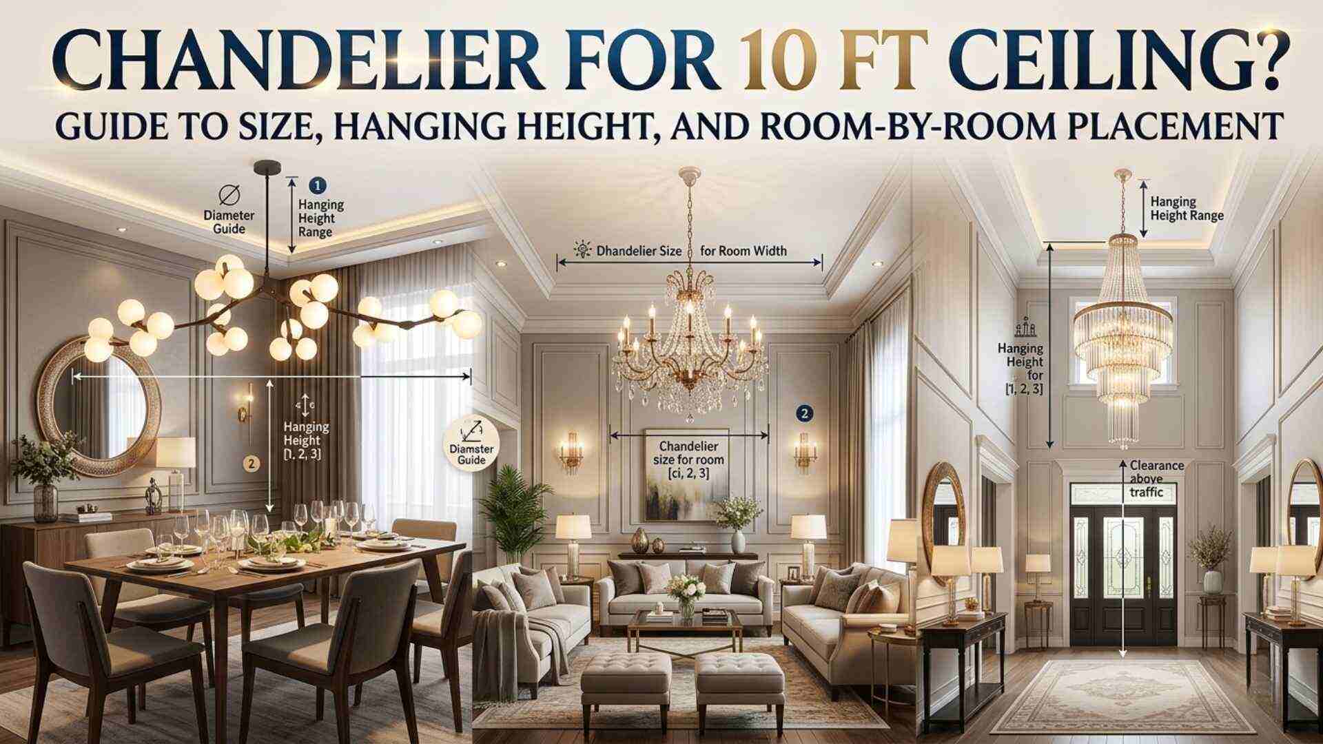 Chandelier for 10 Ft Ceiling? Guide to Size, Hanging Height, and Room-by-Room Placement