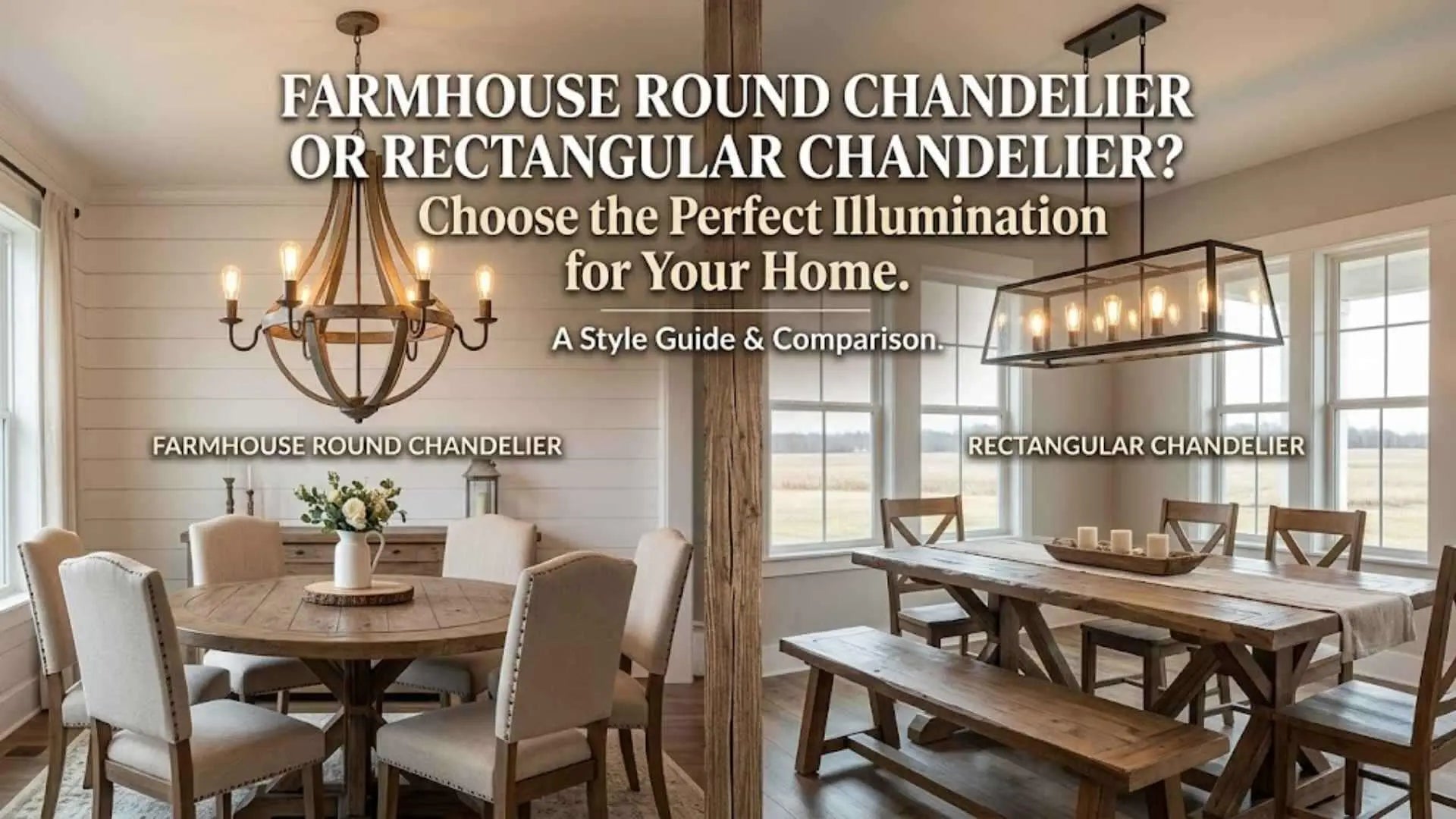 Farmhouse Round Chandelier or Rectangular Chandelier?