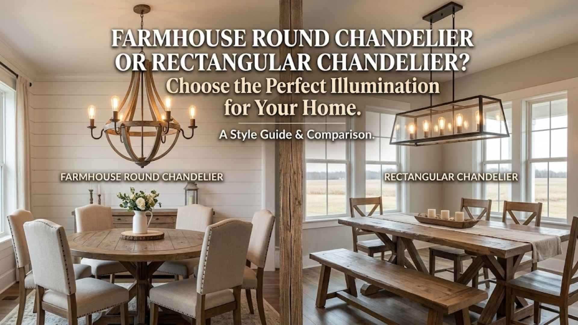 Farmhouse Round Chandelier or Rectangular Chandelier?