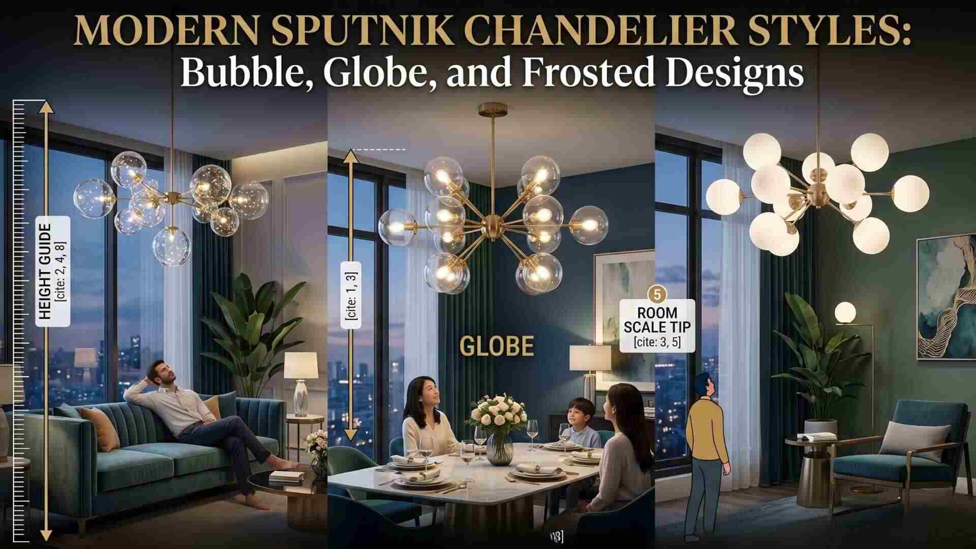 Modern Sputnik Chandelier Styles: Bubble, Globe, and Frosted Designs