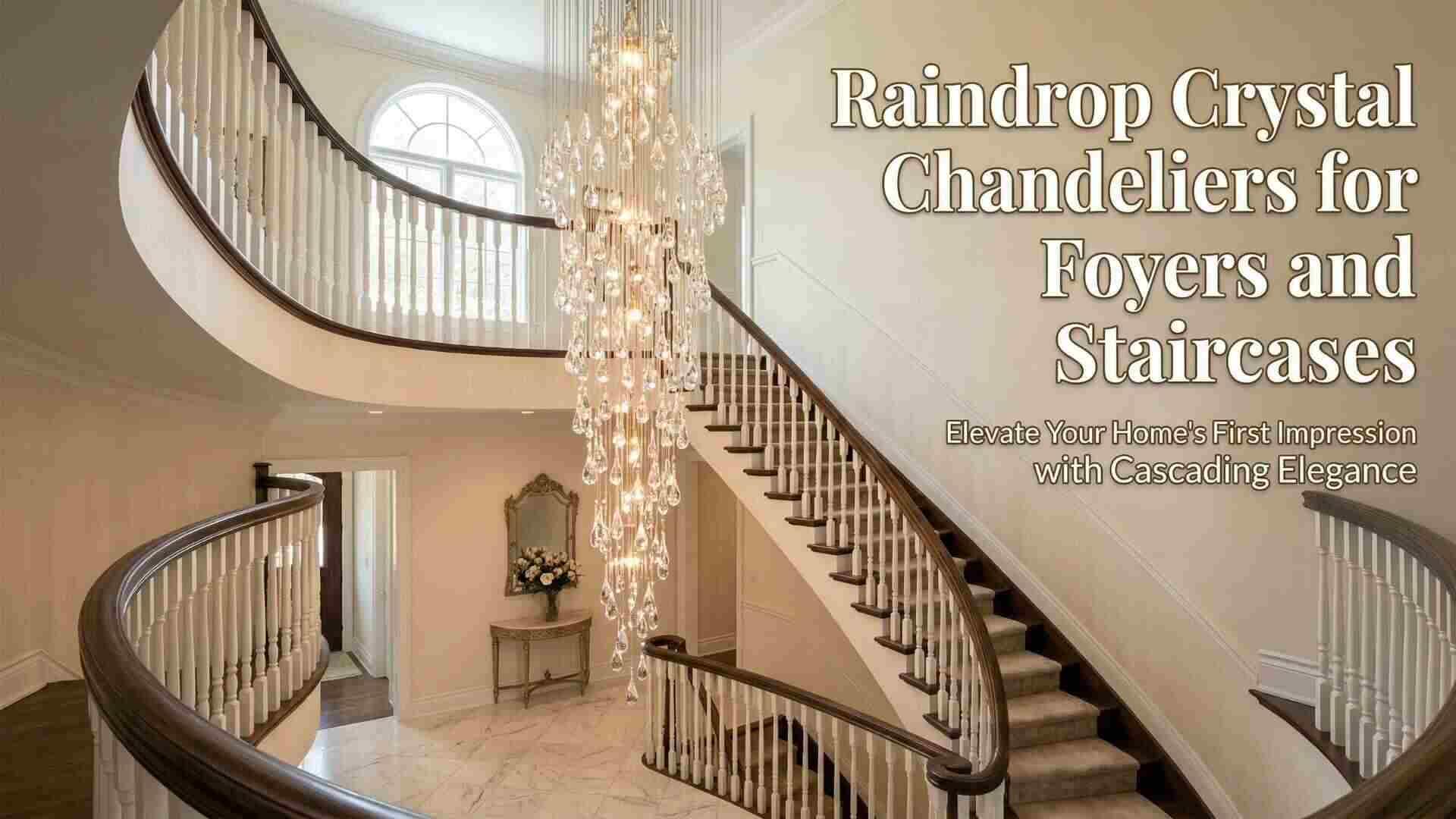 Raindrop Crystal Chandeliers for Foyers and Staircases
